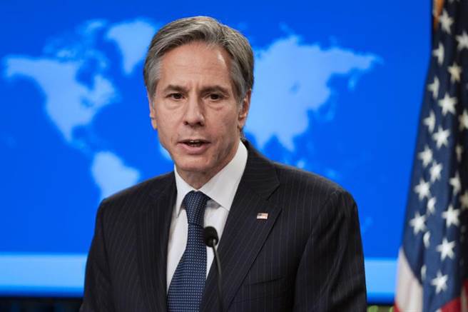 美國國務卿布林肯。（圖／美聯社）