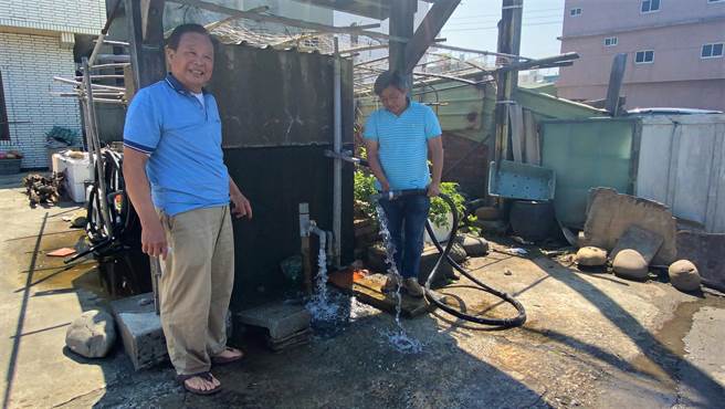 苗栗通霄新埔沿海地区拥有天然涌泉，近逢乾旱，水量依旧丰沛。（巫静婷摄）