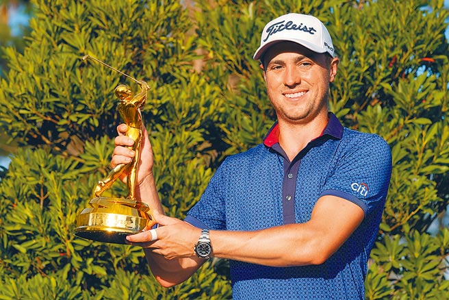 賈斯汀湯瑪斯以總桿274桿（-14）贏得球員錦標賽冠軍。（美聯社）