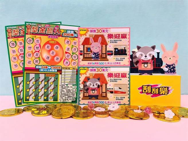 （台彩推出新2檔刮刮樂─「樂迎贏」「獎金獵人」。圖＼業者提供）
