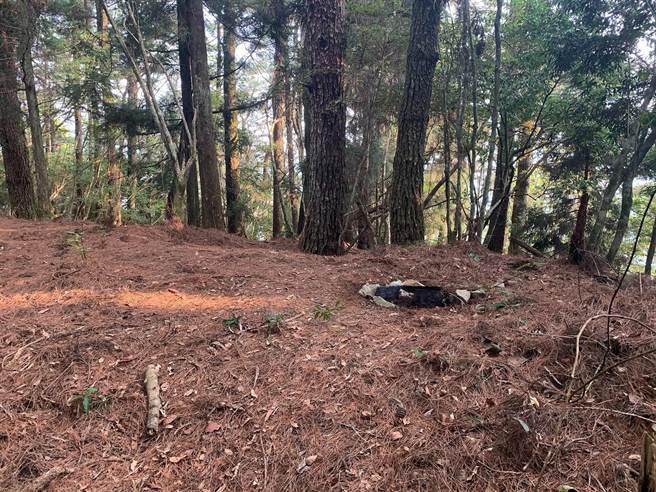 森林護管員在馬崙山步道發現登山客野炊遺留的餘燼。（東勢林管處提供／王文吉台中傳真）