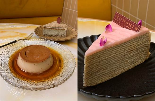 「冻顶奶茶乳酪」及「炭焙铁观音焦糖布丁」是店内招牌，热爱千层蛋糕的人则别错过「白桃蜜香红茶千层」，入口即化的口感相当惊艷。（图／杨婕安摄）