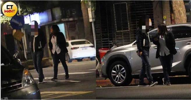 高壮眼镜男与立院女战神深夜漫步北市街头。（图／摄影组）