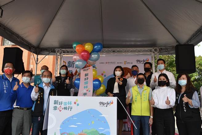 云林县虎尾镇及北港镇街道整合改善，云林县长张丽善（前右四）宣示朝宜居城市迈进。（张朝欣摄）