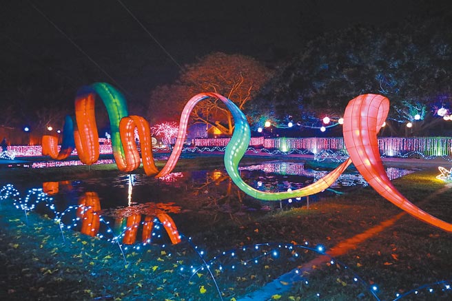 水道頭文化園區的光環境造景。（雲林縣政府文化觀光處提供／周麗蘭雲林傳真）