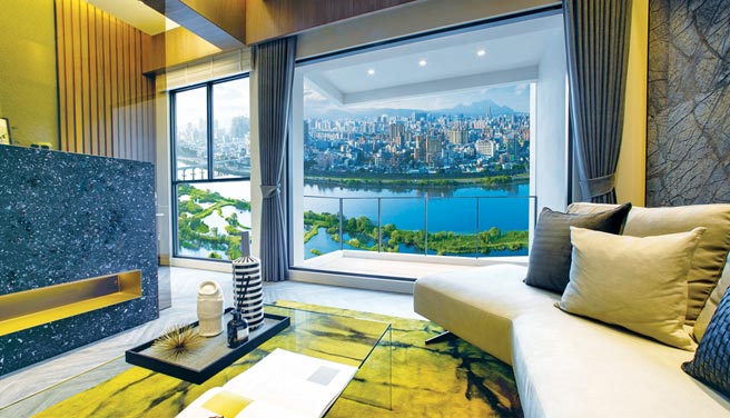 「甲山林帝景」系列，景观合成样品屋示意图。（甲山林提供）