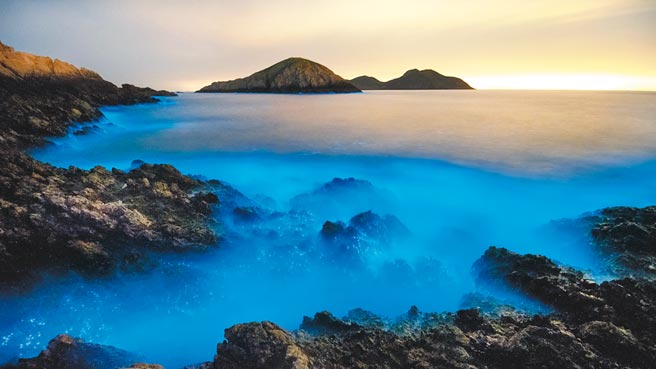 位于北竿岛海岸周遭的绝色美景「蓝眼泪」。（易飞网提供）