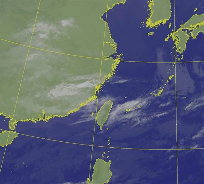 雨弹今晚炸台湾心臟，吴德荣表示，这对水库解渴有聊胜于无的贡献。图为卫星云图。(气象局)

