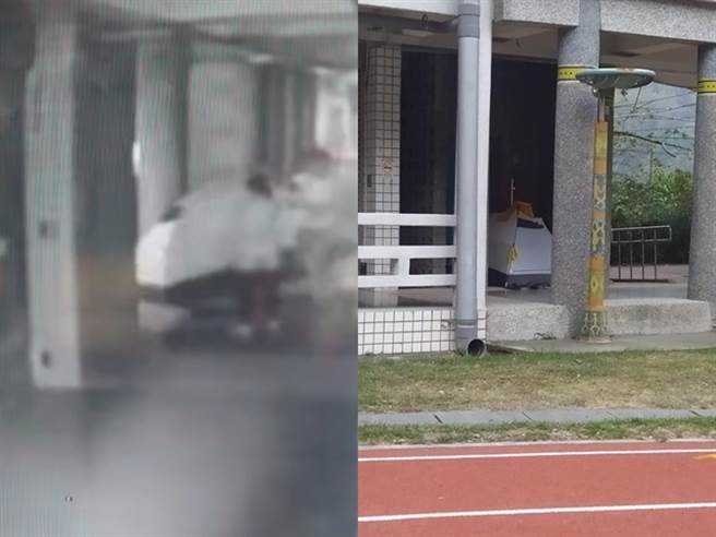 高雄市那玛夏国中本月20日晚间遭1对男女私闯校园，2人甚至在校园中直接搭起帐篷过夜，遭民眾撞见后检举。（图／翻摄自脸书「纳马夏大小事」）