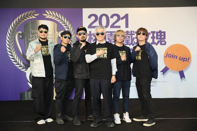 桃园市副市长李宪明与吉董、可田、大正、阿凯、阿强为2021桃园玫瑰热音赏报名最后衝刺宣传（新视纪整合行销提供）