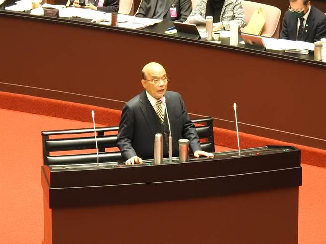 行政院长苏贞昌今天继续赴立院进行施政总质询。（赵婉淳摄）