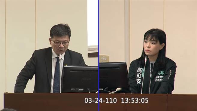 经济部次长曾文生（左）、民眾党立委高虹安（右）。（图／翻摄自立法院官方网站）