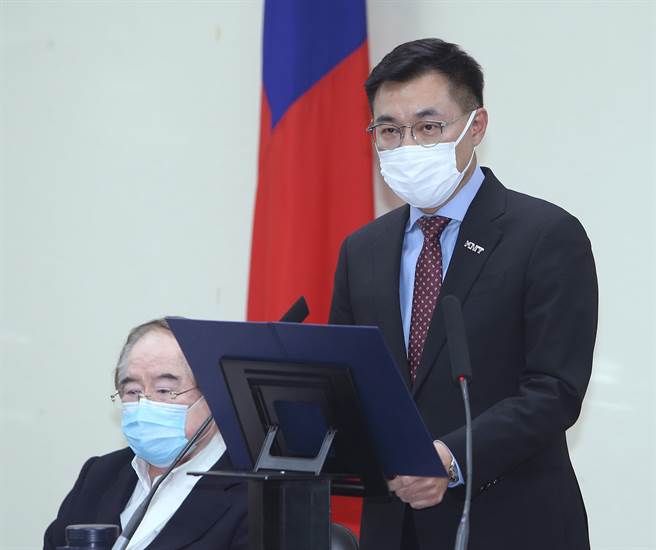 國民黨主席江啟臣今天下午主持中常會。（陳怡誠攝）