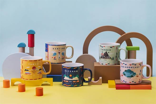 星巴克漫遊趣系列，以童趣感的設計全新詮釋在地5個知名景點。（星巴克提供）