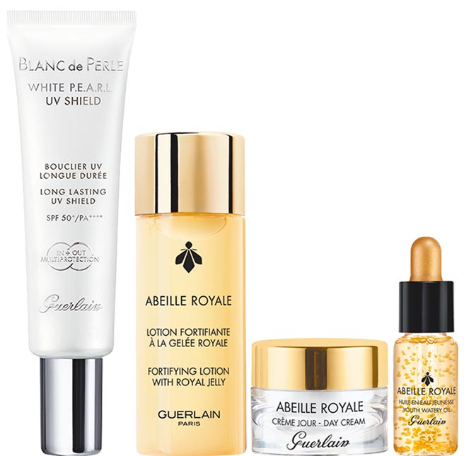 嬌蘭珍珠柔光輕透UV隔離乳組價值4401元，優惠價2500元。（嬌蘭提供）