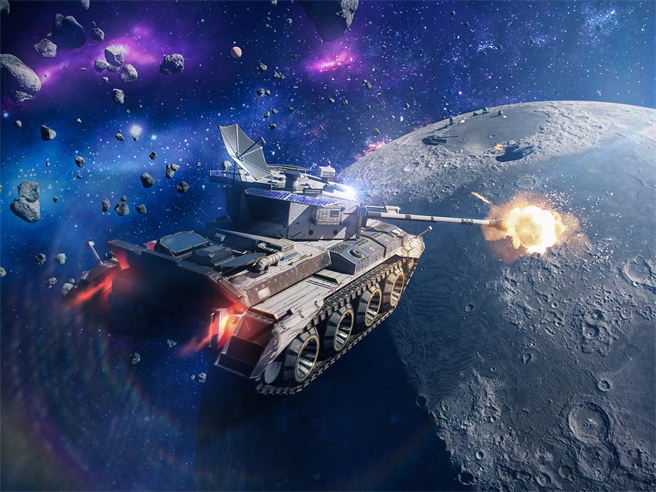 四月「宇宙月」降临《战车世界：闪击战》带领玩家飞向外太空。(图/战游网提供)
