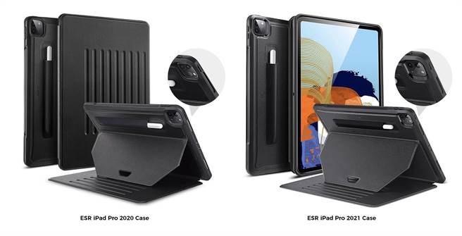 周边厂商 ESR 官网提前上架了新一代 iPad Pro专属保护壳，曝光了iPad Pro的外型细节。（摘自ESR官网）