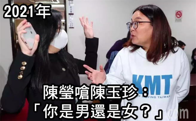 民进党立委陈莹（左）、国民党立委陈玉珍（右）。（图／取自脸书「打脸觉青」）