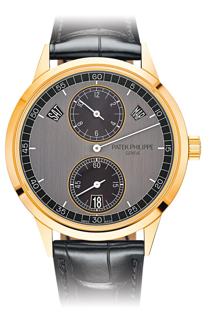 百达翡丽Ref.5235／50R年历表，三针一线显示，162万1000元。（Patek Philippe提供）