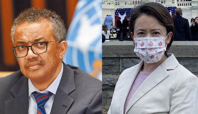 世卫秘书长谭德塞、驻美代表萧美琴。（合成图／路透、驻美代表处提供）