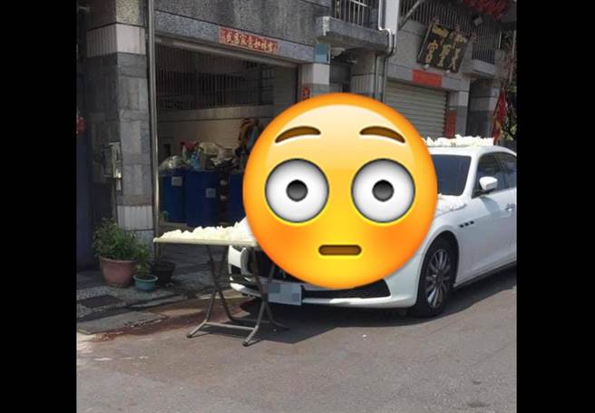 网友在路边看到一台要价500万的玛莎拉蒂，不过映入眼帘的景象让他看惊呆，直呼：「颠覆我的印象」。(图/截自脸书爆废1公社)