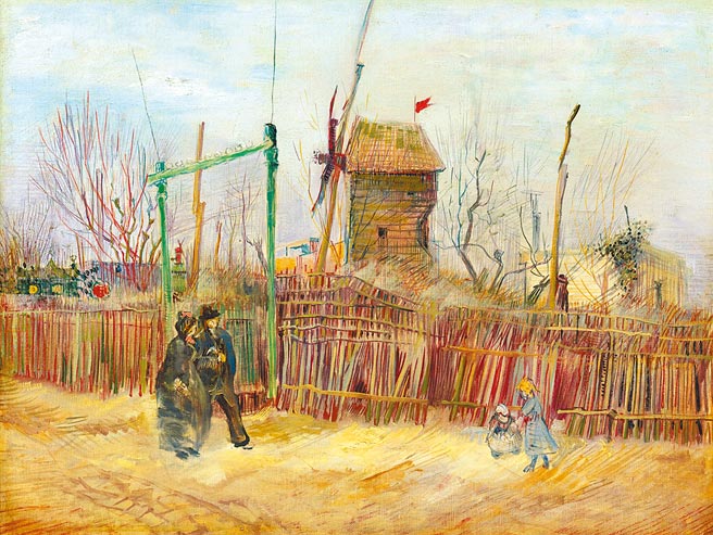 梵谷从未公开展示过的画作《蒙马特街景》近日拍出1310万欧元。（苏富比提供）