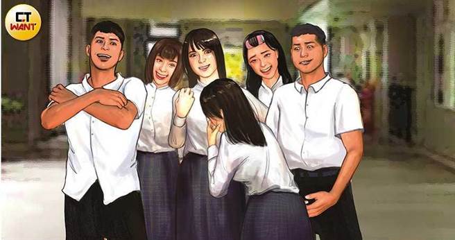 自小热爱柔道运动的小贝与妮妮，进入北市某间以柔道闻名的高中校队后，成为遭霸凌的受害者，让她们不敢到学校。（图／本刊绘图组）