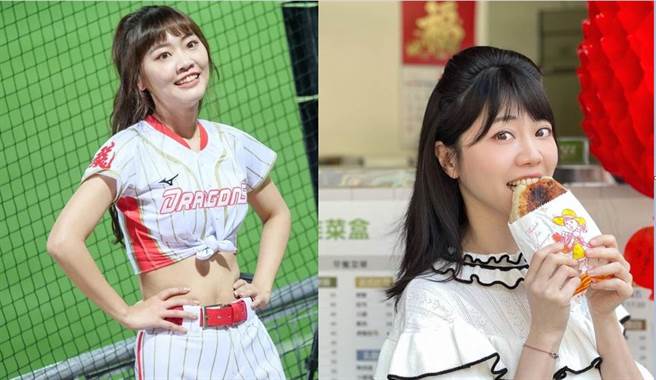 味全龙啦啦队员小映(左)、立委高嘉瑜(右)。(中时资料照)
