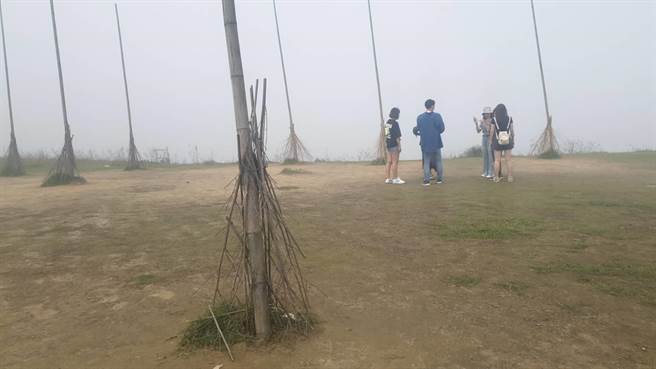 市民反應「飛天掃帚」多數只剩一根桿子。（陳彩玲攝）