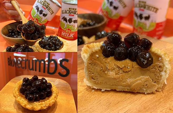 珍珠港式奶茶塔以錫蘭紅茶加入黑白淡奶，製成略帶苦澀茶香濃郁的港式奶茶卡士達餡。（圖／楊婕安攝）