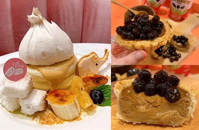 有日系甜點店把泰奶加入最療癒的舒芙蕾鬆餅，更連米其林星廚旗下的手工酥塔品牌都推出珍珠港式奶茶塔。（圖／楊婕安攝）