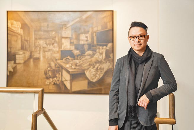 西班牙國際具象繪畫獎和奇美獎藝術家盧昉於凱基中山分行，展出《出入古今：盧昉精選展》。（多納藝術提供）