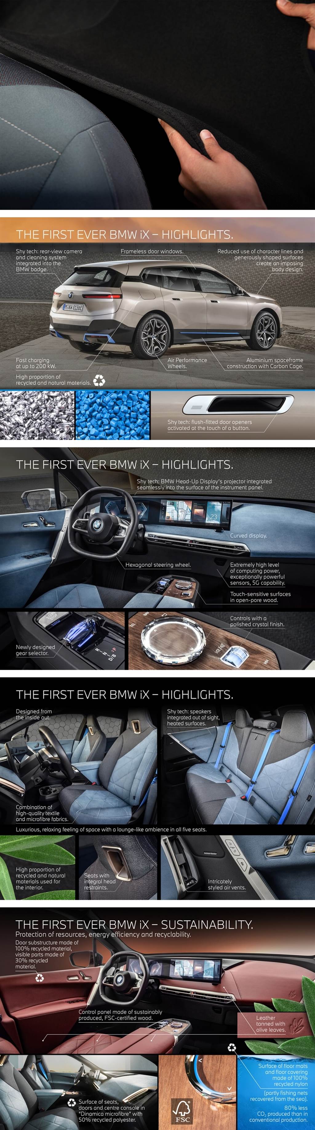 BMW車內設計現在使用越來越多的可持續材料
