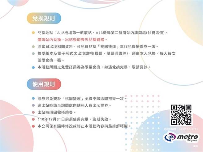 桃捷公司为宣传出国旅游搭乘桃园机场捷运最安心便捷，4月1日起推出双重应援活动。（桃捷公司提供）