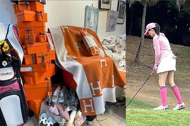 「爱马仕姐」家里客厅堆满各种爱马仕用品，上流生活曝光。（图／翻摄IG）