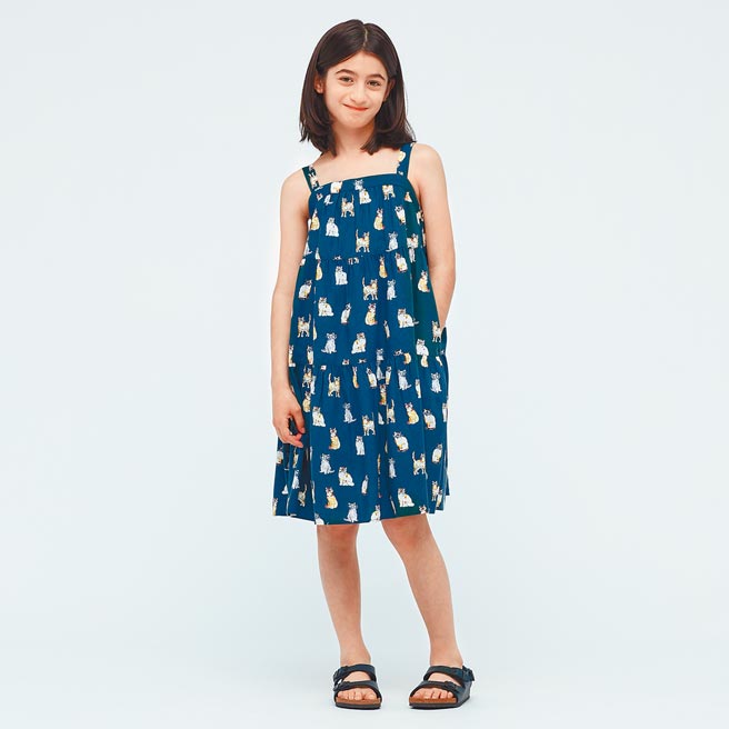 UNIQLO女童PAUL & JOE細肩帶洋裝，990元。（UNIQLO提供）