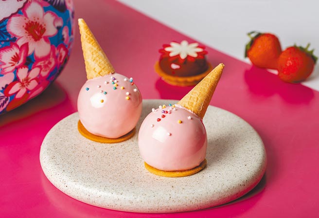 台北万豪酒店哈根达斯沁漾冰甜联名下午茶─蜜心甜筒。（台北万豪酒店提供）