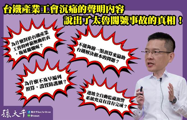 孫大千四問交通部。（摘自孫大千臉書）