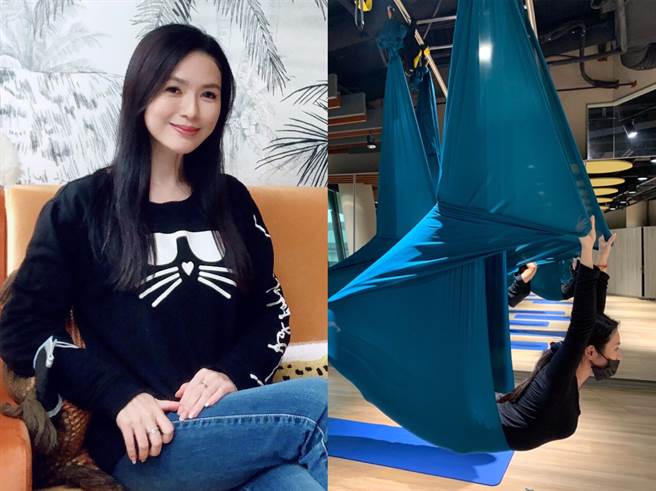 星卉最近迷上空中瑜伽。（摘自脸书）