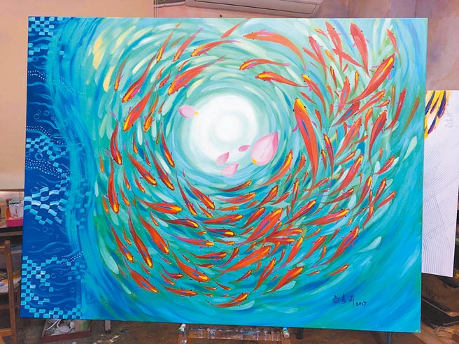 白嘉莉画作（群星会）。图╱白嘉莉画室提供