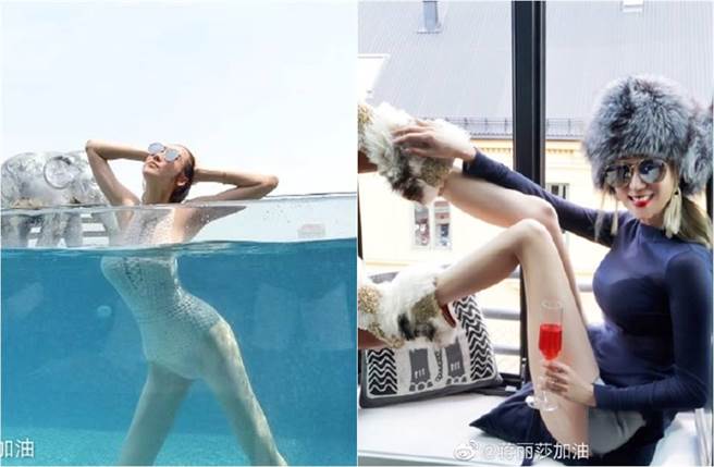 蔣麗莎不吝嗇展現好身材。（圖／取材自蔣麗莎加油微博）