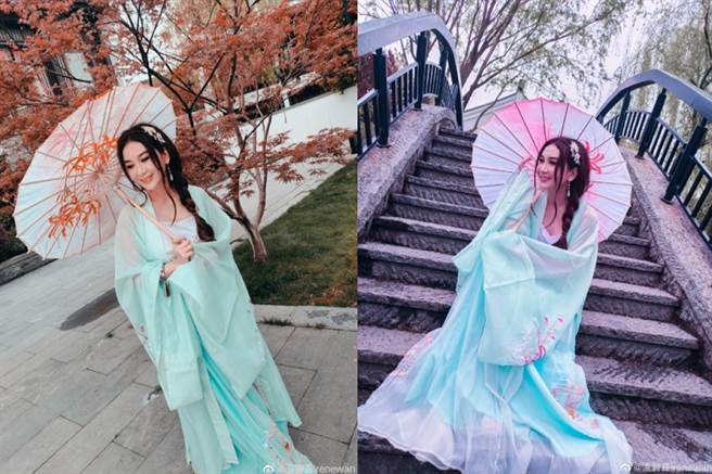 不老女神温碧霞又换上古装，让网友们看了超惊艷。(图/ 摘自温碧霞微博)