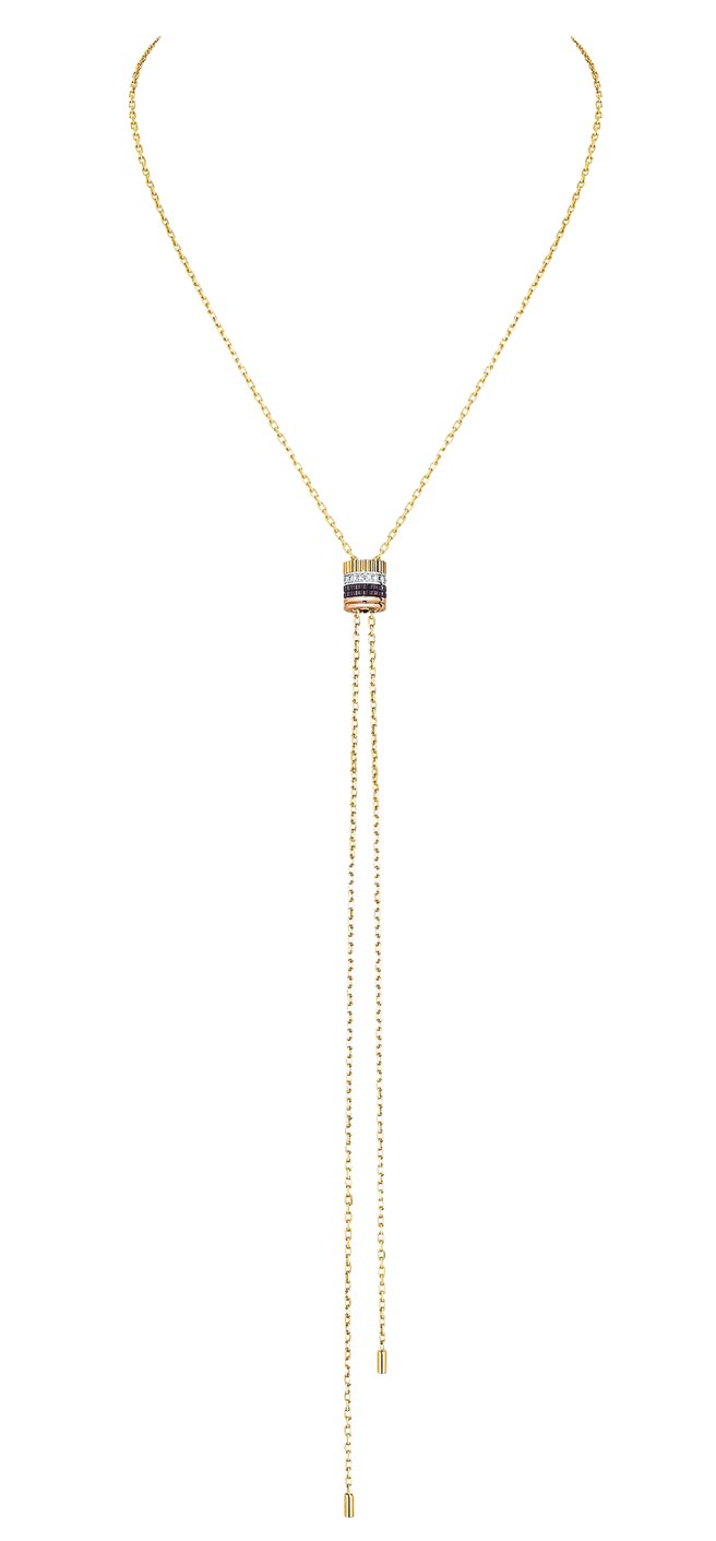 Boucheron经典Quatre Classique系列长项炼，黄金、白金、玫瑰金、棕色PVD、钻石，29万7000元。（Boucheron提供）