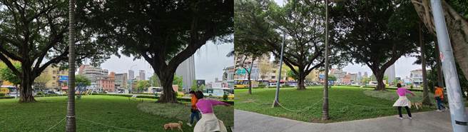 三星Galaxy S20 Ultra广角与超广角日间视野对比。（黄慧雯摄）