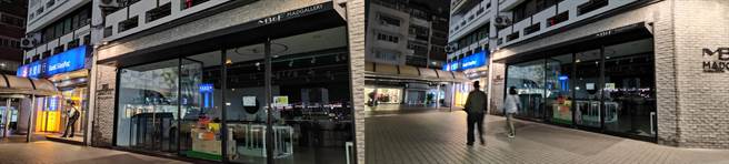 小米11广角与超广角夜间视野对比。（黄慧雯摄）
