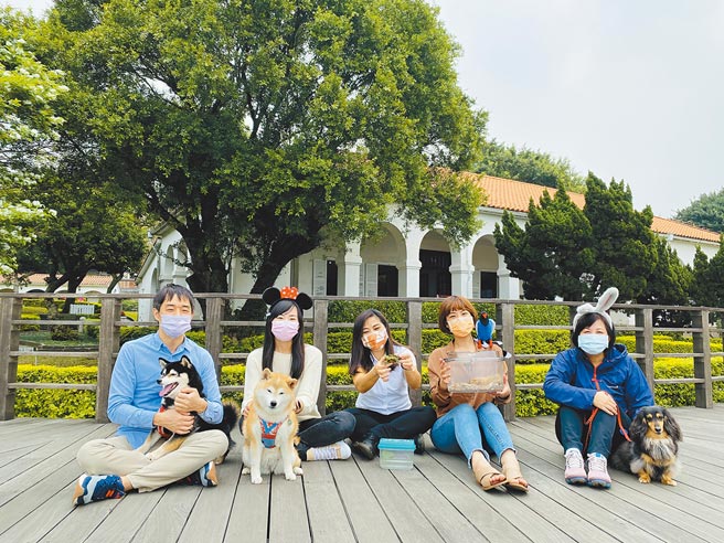 新北市立淡水古蹟博物馆首次在4月11日「国际宠物日」开放小白宫户外空间，广邀民眾带着自家宠物来玩。（叶书宏摄）