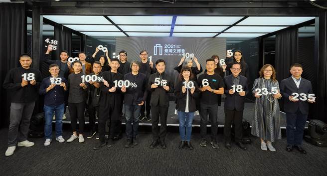 图一：文化部次长李静慧（右五）、台湾设计研究院院长张基义（左七）与今年臺湾文博会策展团队合影。（台湾设计研究院提供）