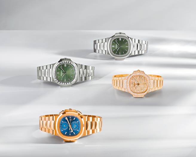 百达翡丽在表展头一天端出4款金鹰Nautilus系列腕表。（百达翡丽提供）