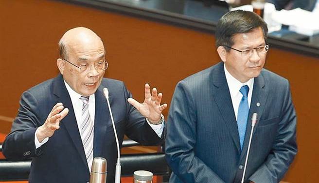 行政院長蘇貞昌(左)、交通部長林佳龍(右)。（圖／本報系資料照片）
