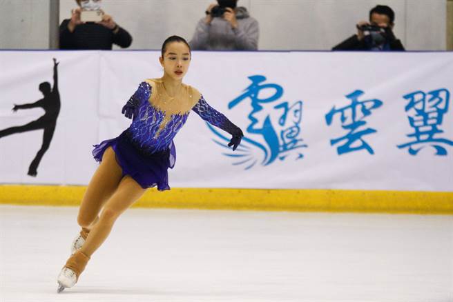 台湾滑冰一姐丁子涵今天在台北市青年杯展现新曲目。(大会提供)